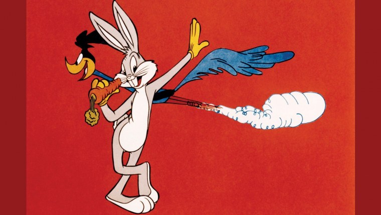 Американская актриса в костюме розового зайчика в фильме