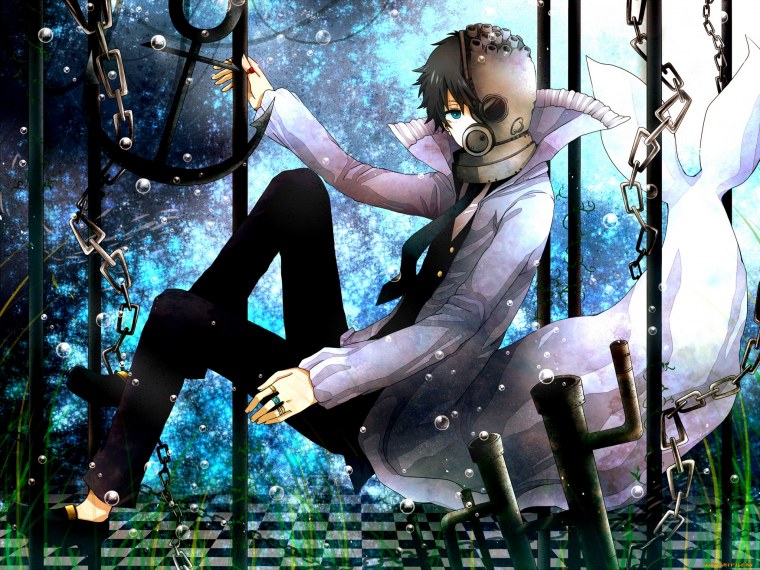 Черноволосый парень аниме