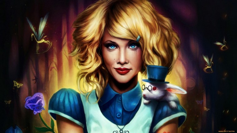 Алиса в стране чудес фон светлый