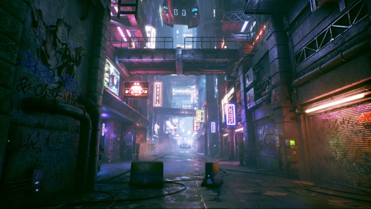 Red Cyberpunk City