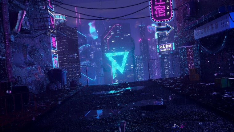 Cyberpunk город 4к