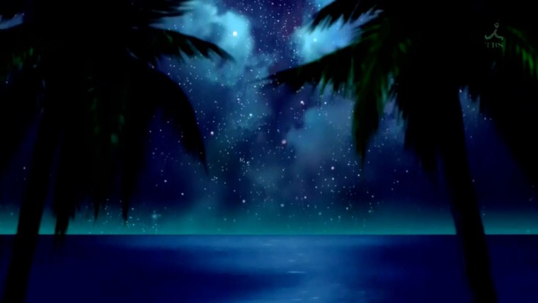 Ночной пляж аниме