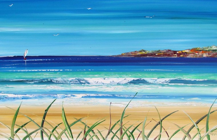 Закат на море арт