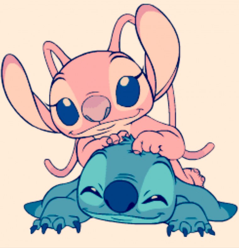 Парные обои Стич и Энджел