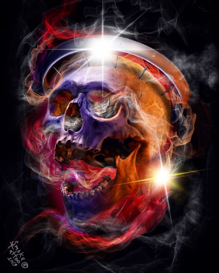 Череп дракона заросший