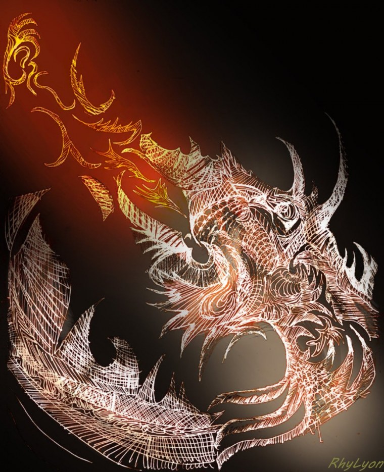 Огненный дракон на аву