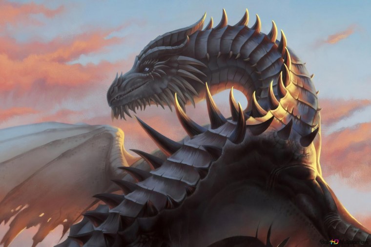 Череп дракона тату