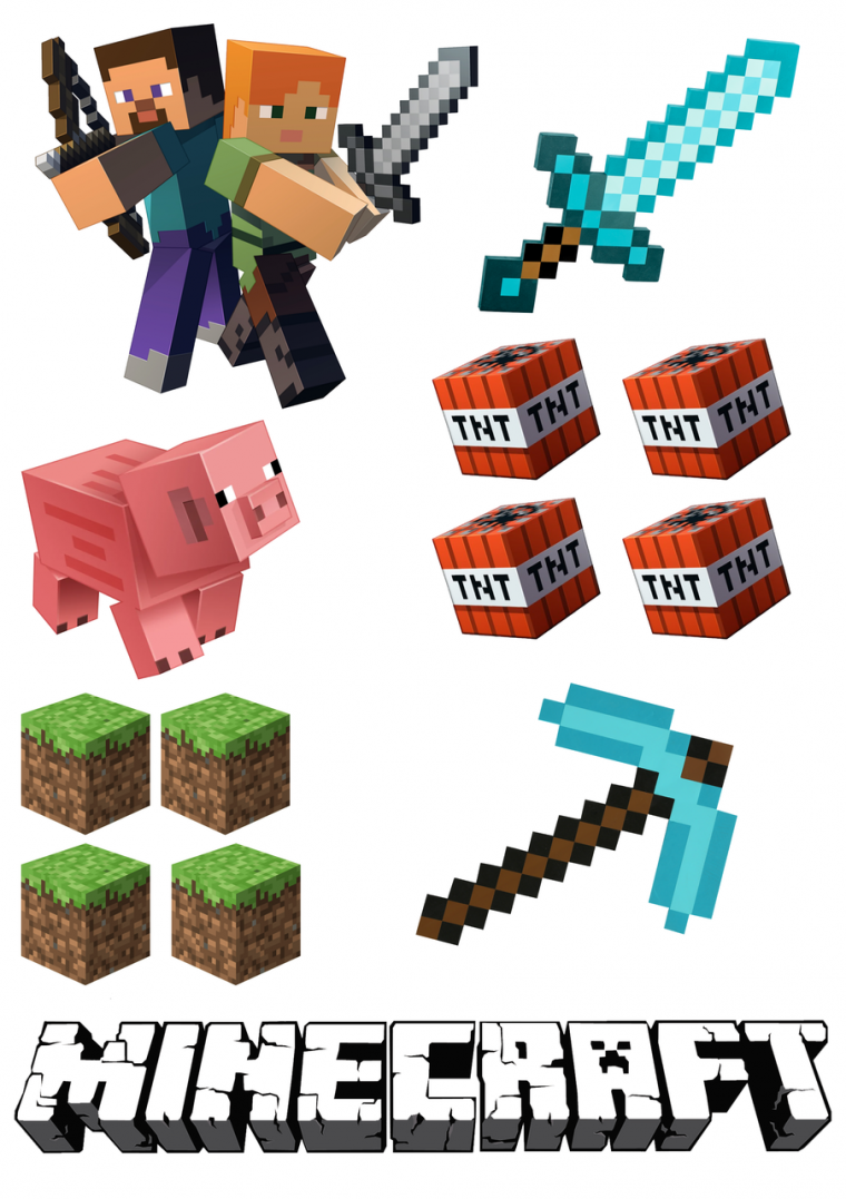 Вафельная картинка майнкрафт