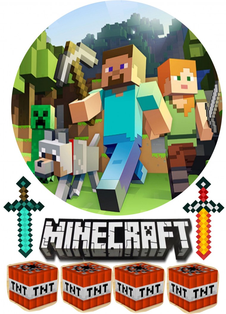 Сахарная печать майнкрафт на капкейки