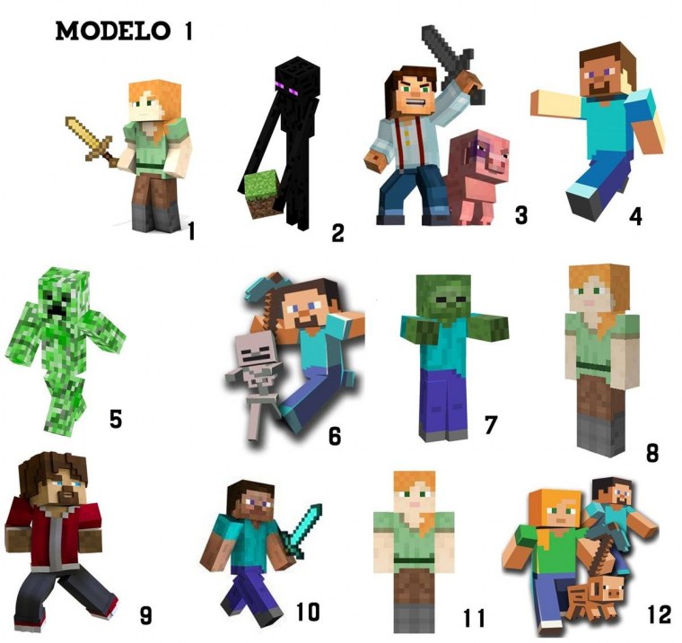 Герои МАЙНКРАФТА для печати