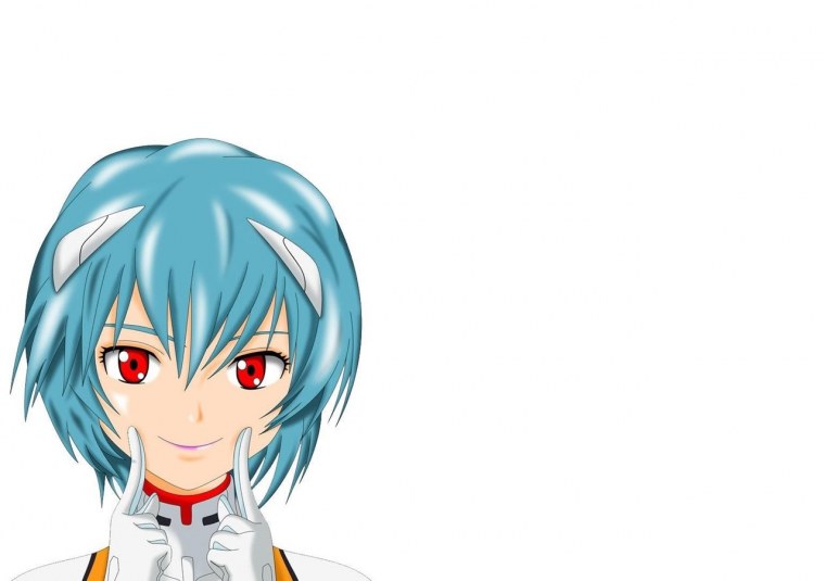 Евангелион Рей на белом фоне