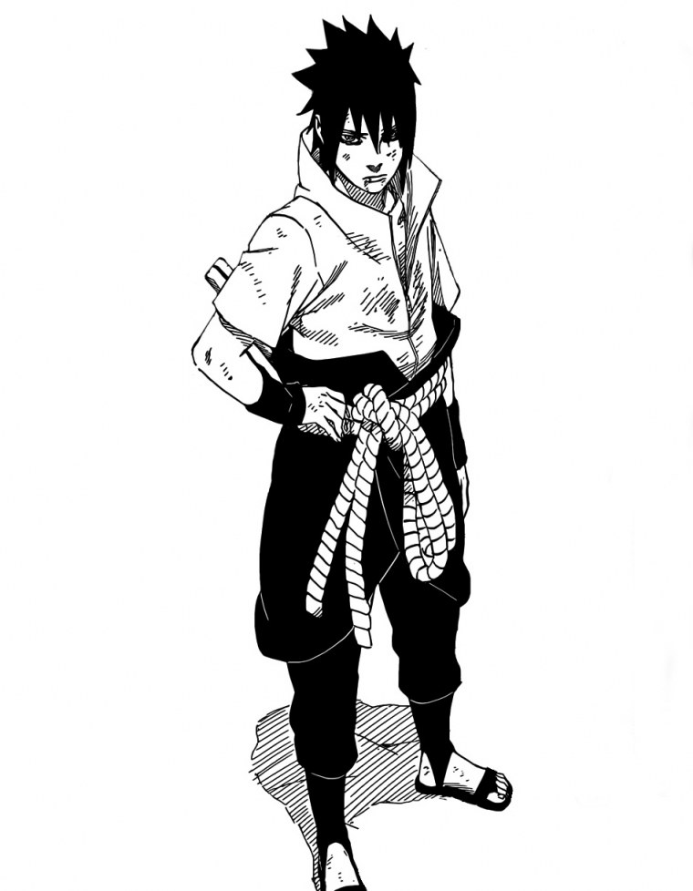 Саске в полный рост Манга