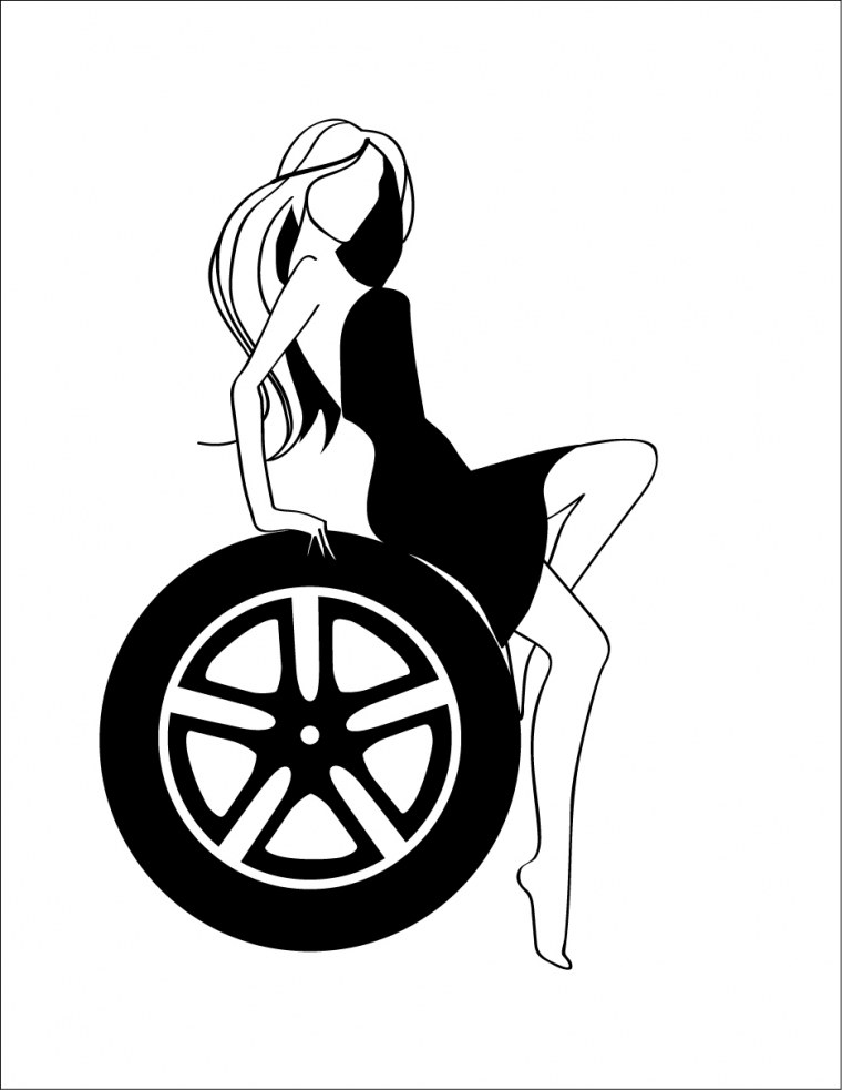 Автомобиль черно белый