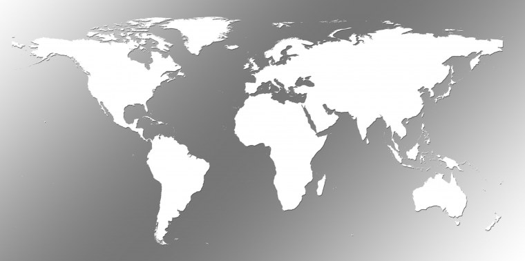 Карта мира в черно белом цвете