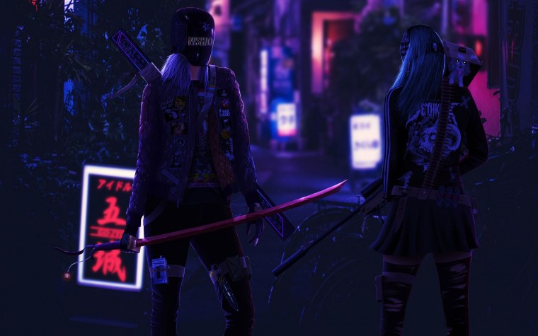 Cyberpunk 2077 Samurai неон