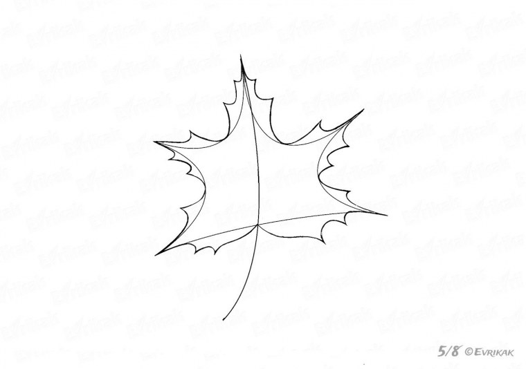 Лист клена раскраска для детей