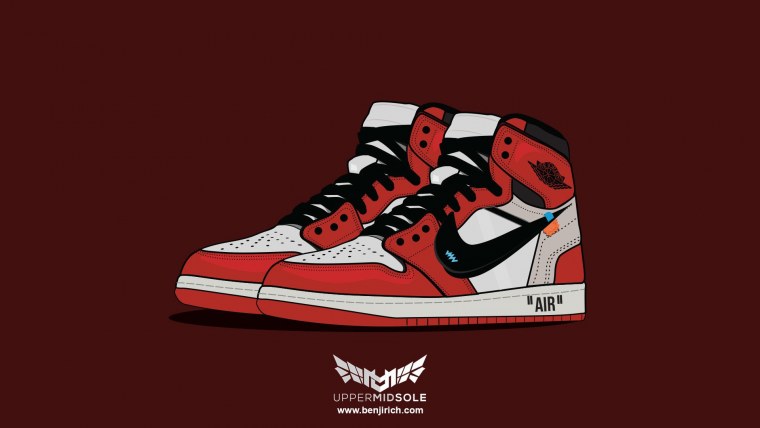 Обои с Nike Air Jordan 1 off White