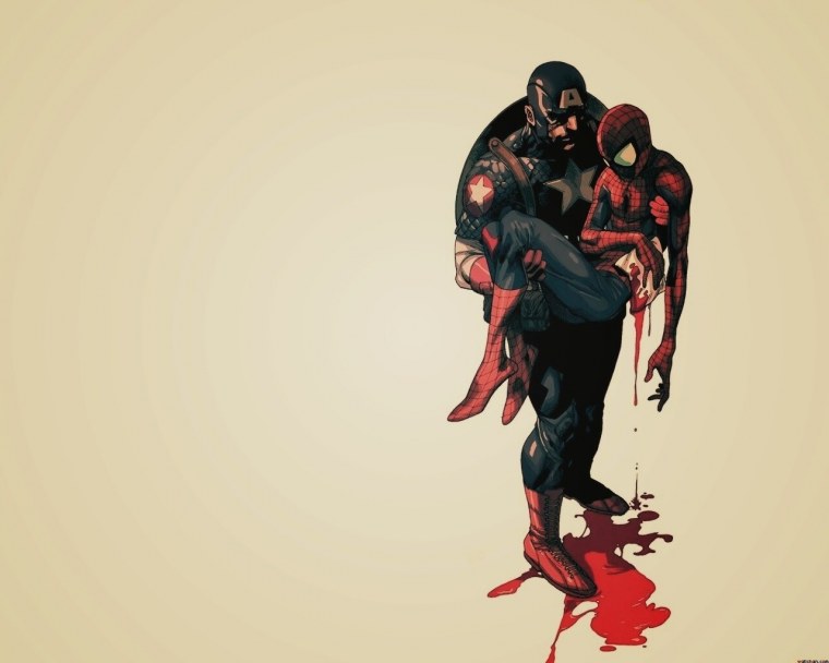 Человек паук вверх ногами