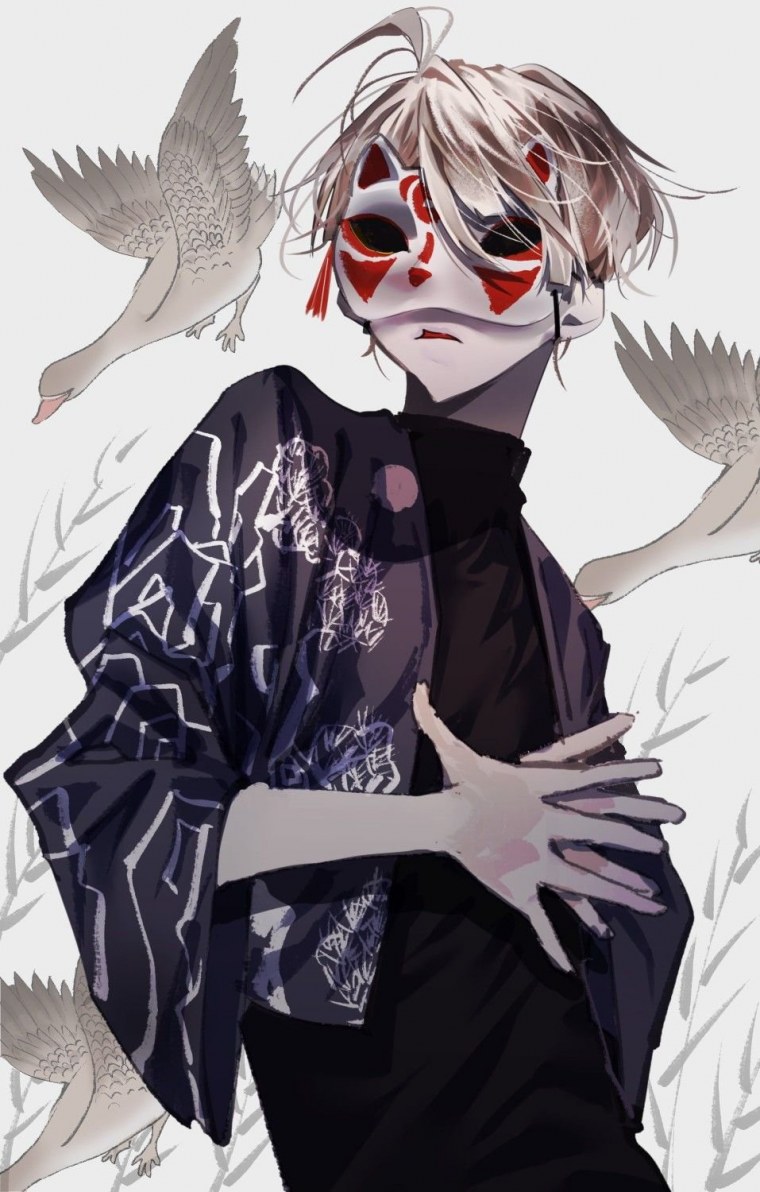 Аниме мальчик в маске