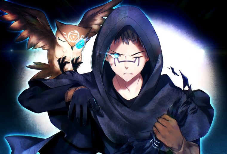 Аниме парень в противогазе