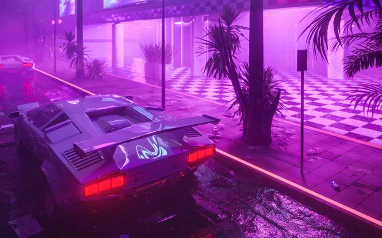 Делориан назад в будущее неон