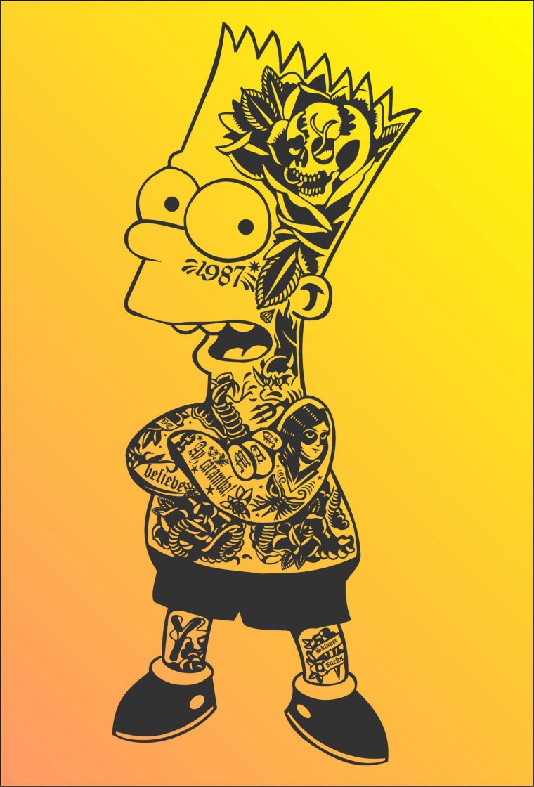 Барт симпсон фак тату