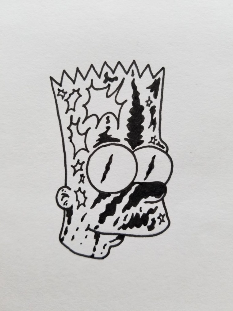 Эскиз тату скетч симпсоны