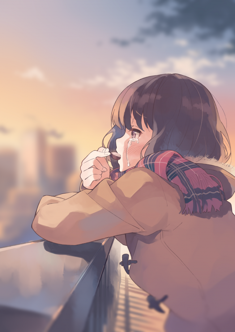 Аниме девушка плачет