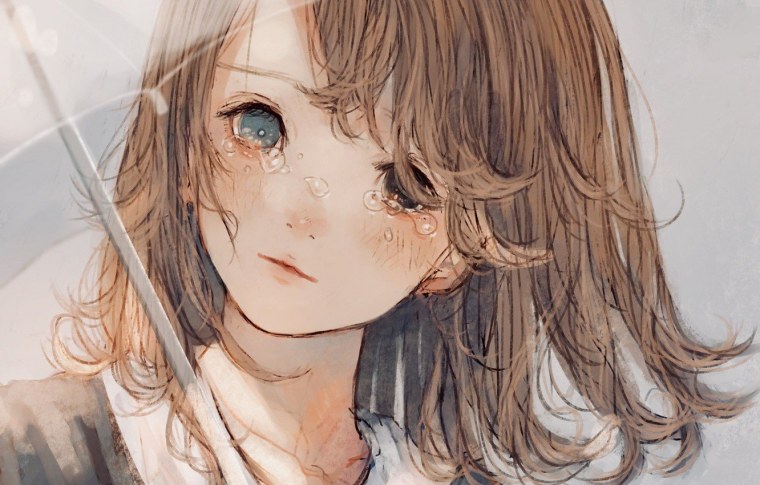 Аниме девушка плачет