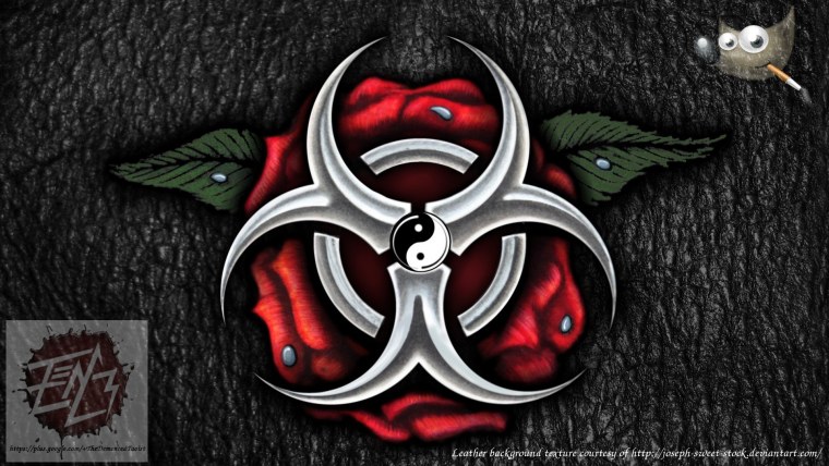 Знак биологической опасности на жёлтом фоне