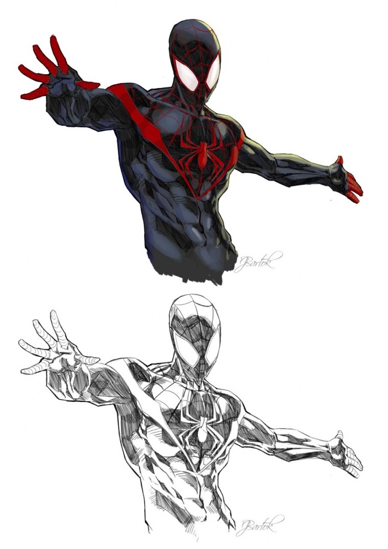 Человек паук Нуар раскраска