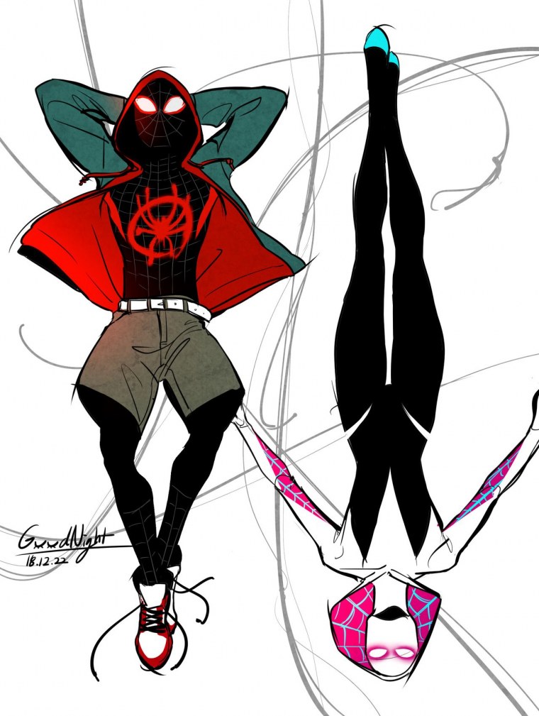 Человек паук Майлз Моралес скетчи