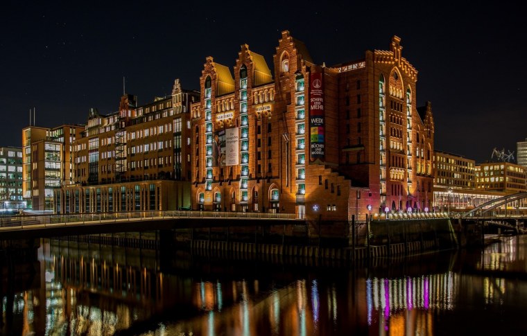 Гамбург город ночью