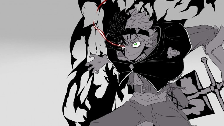 Аниме чёрный Клевер Аста демон