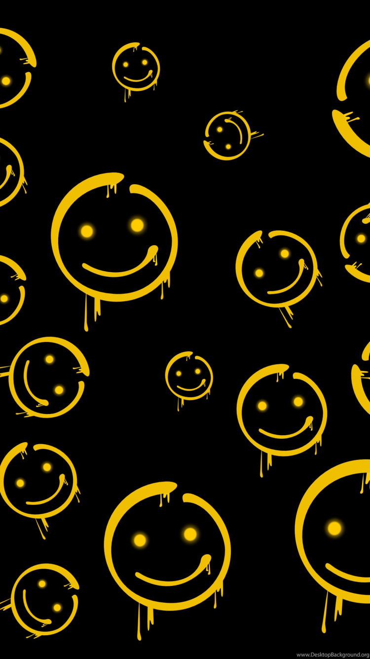 Смайлик на черном фоне