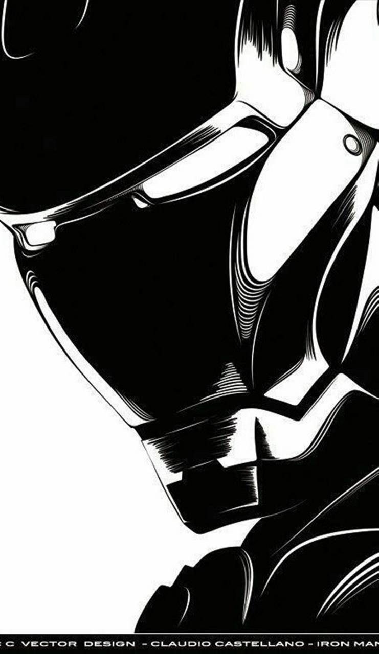 Железный человек чб арт