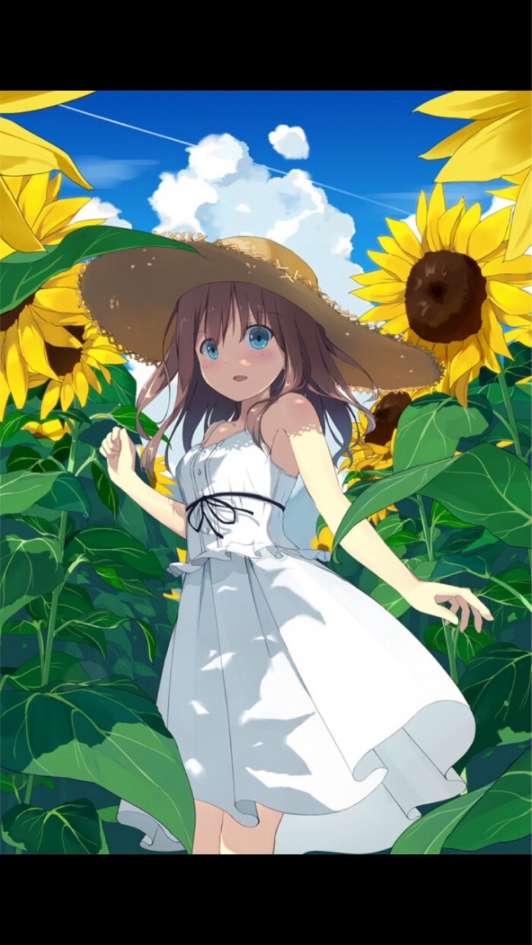 Аниме девушка в соломенной шляпе