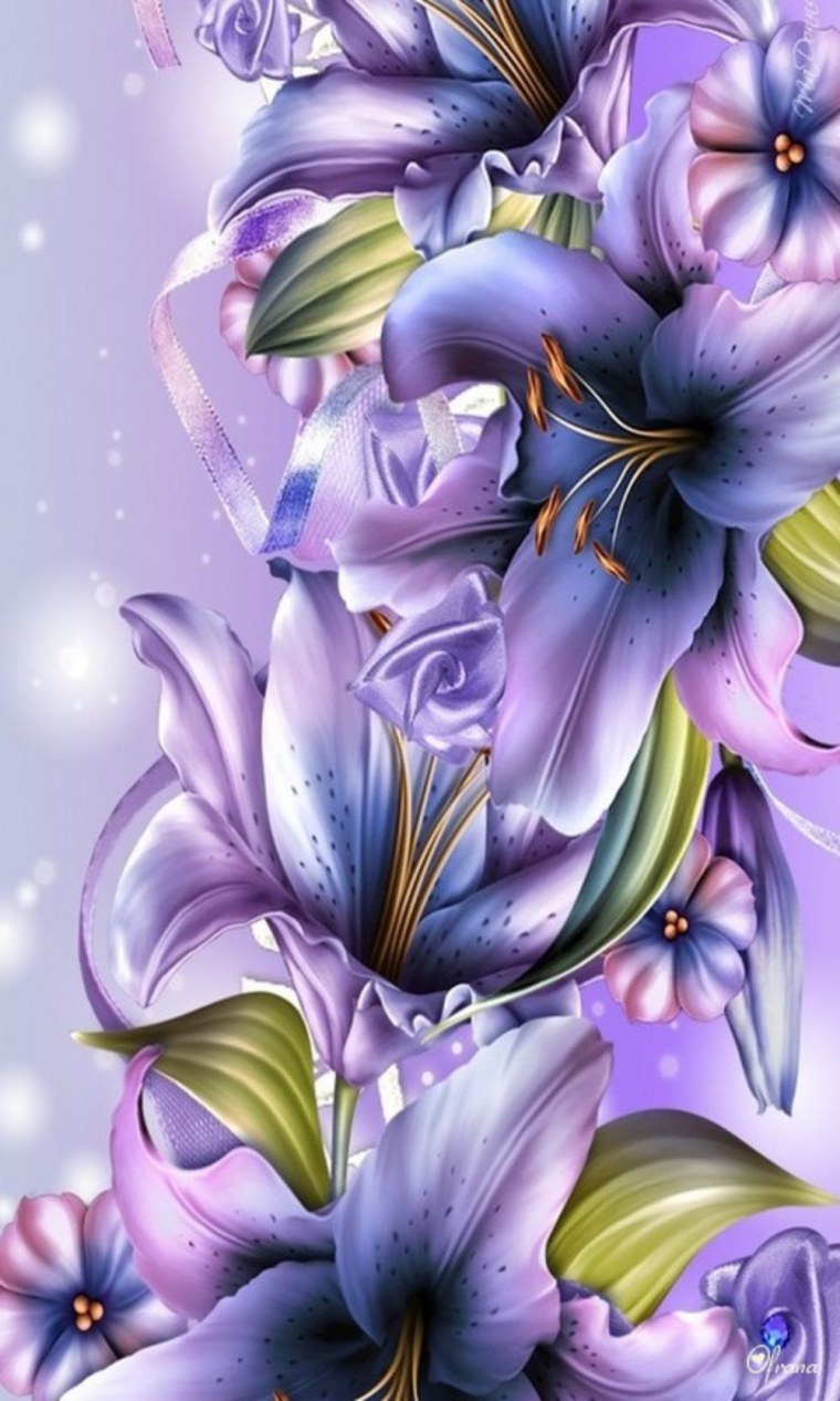 Цветы на смартфон вертикальные