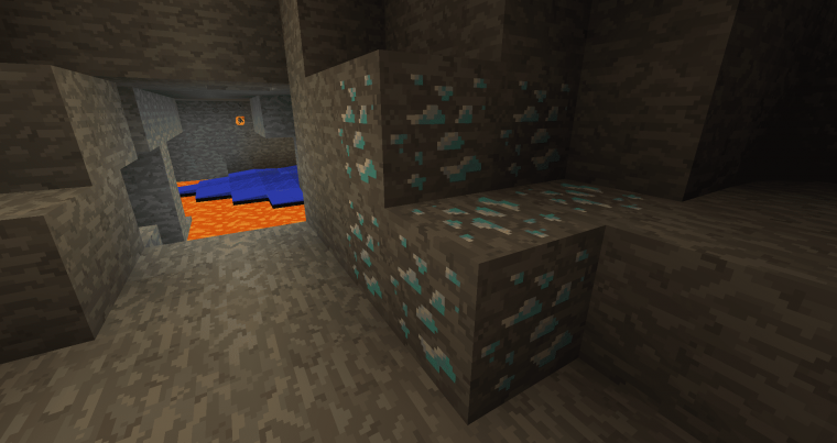 Шахта с алмазами майнкрафт