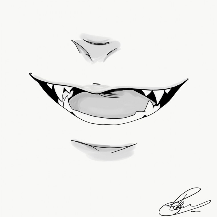 Рот для рисования аниме