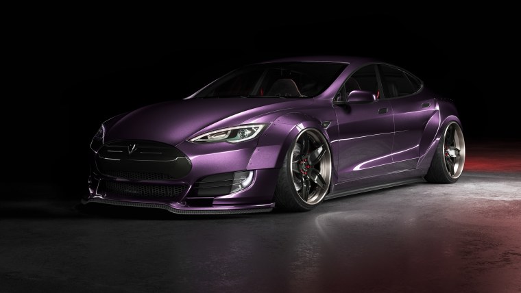 Эмблема Тесла на чёрном фоне