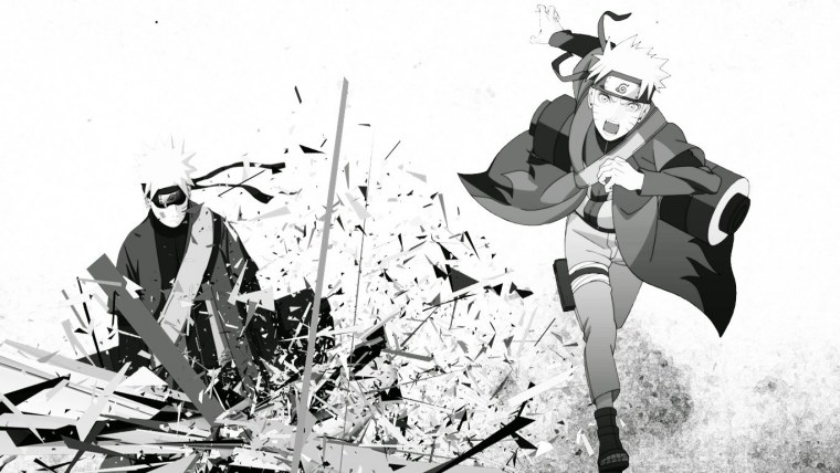 Арт аниме Наруто черно белые