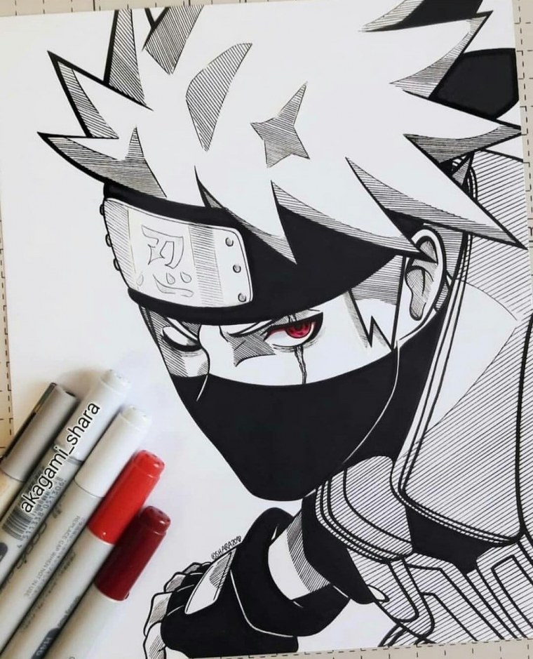Аниме Наруто Какаши скетч