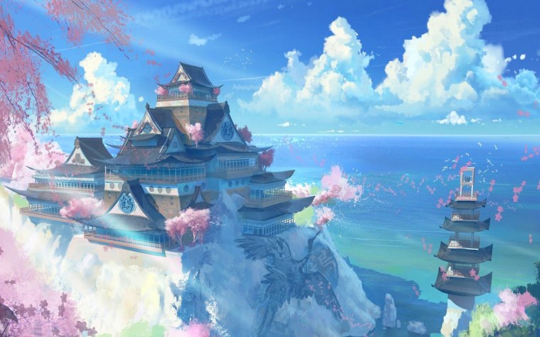 Пейзаж в стиле аниме