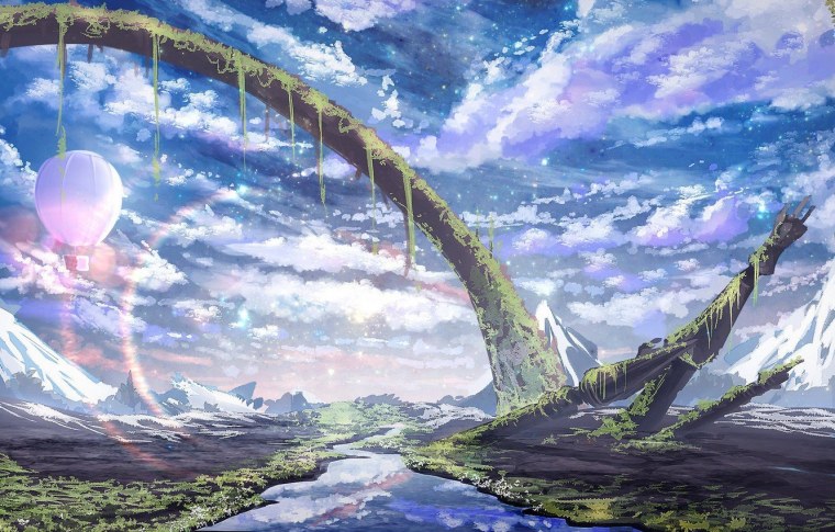 Красивые пейзажи из аниме