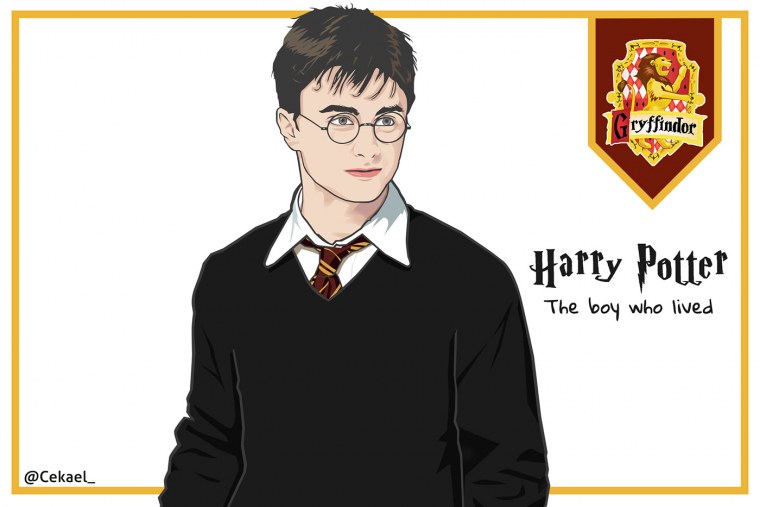 Плакат Гарри Поттер черно белый