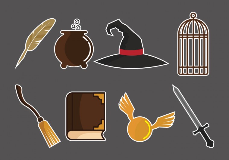 Стикеры с Гарри Поттером чёрно белые