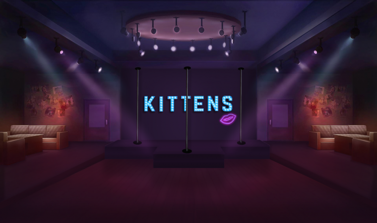 Фиолетовая неоновая комната