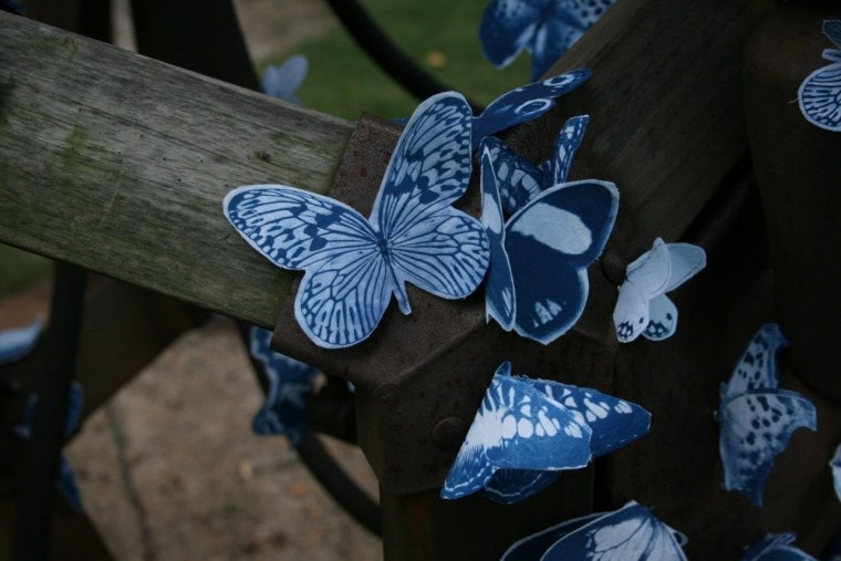 Бабочки на голубом небе