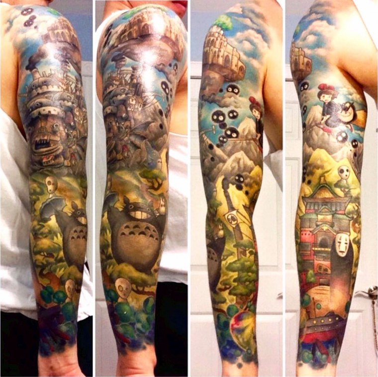 Тату рукав аниме Хаяо Миядзаки